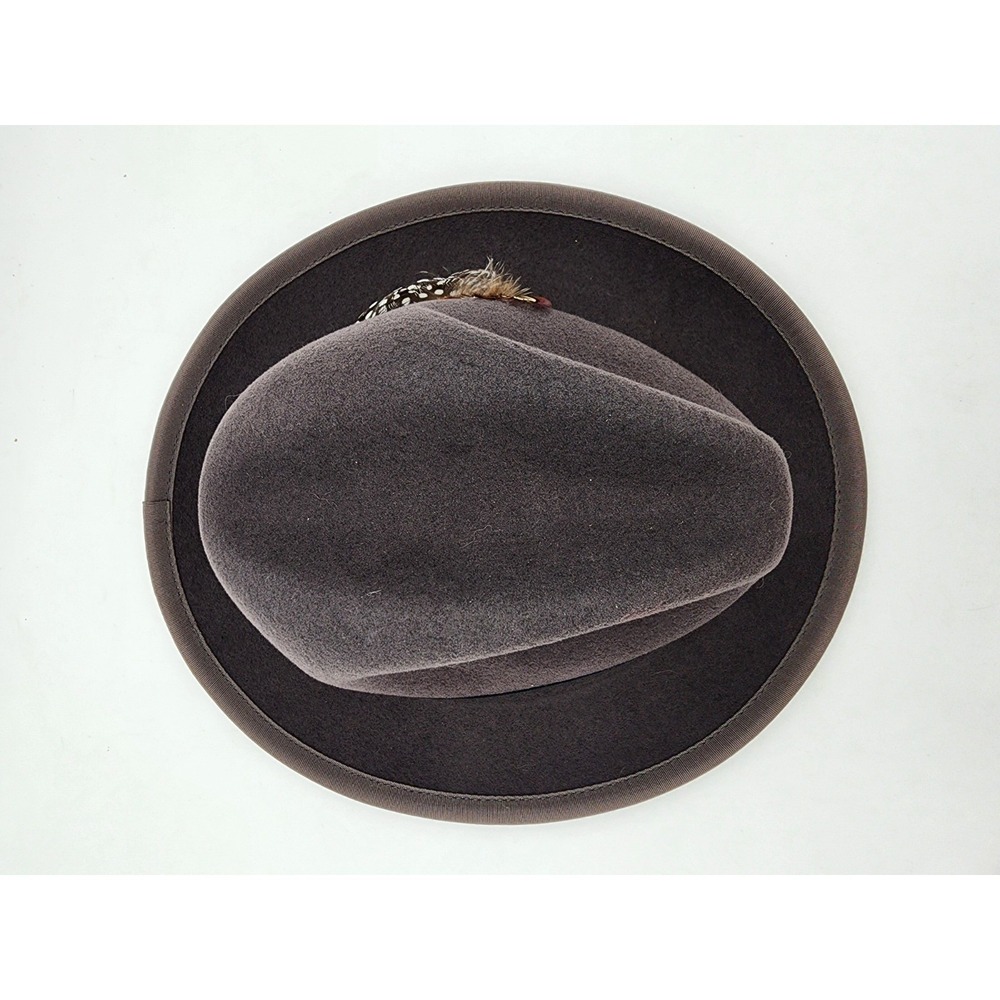 Stacy Adam's Black Grey Wool Godfather Hat Size M Made In USA - Picture 5 of 11